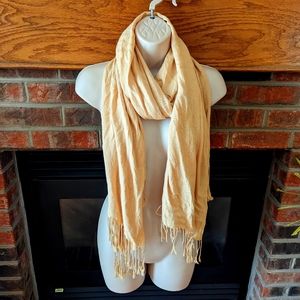 Yellowish tan pashima scarf
